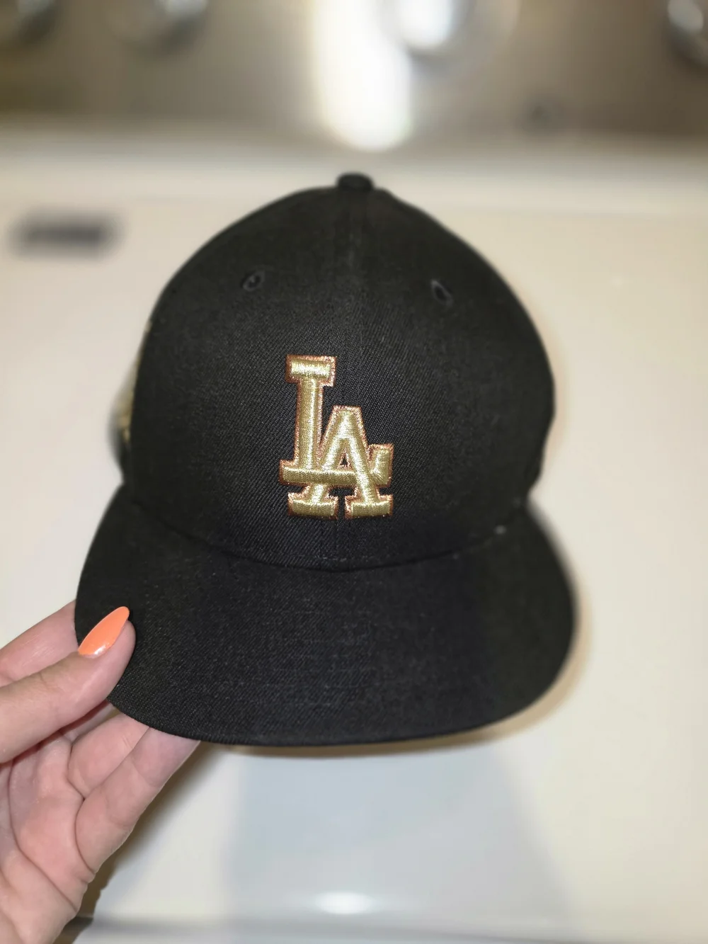 New Era Black LA Dodgers Cap with 100 Anniversary Gold Embroidery